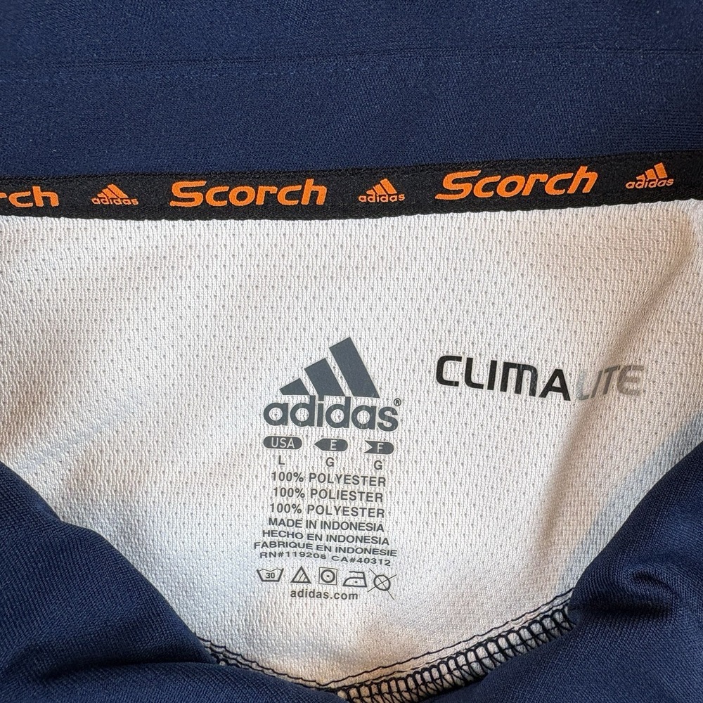 Notre Dame Fighting Irish Adidas Polo Shirt Mens L Blue NCAA‎ 3 Stripe College - Picture 3 of 7